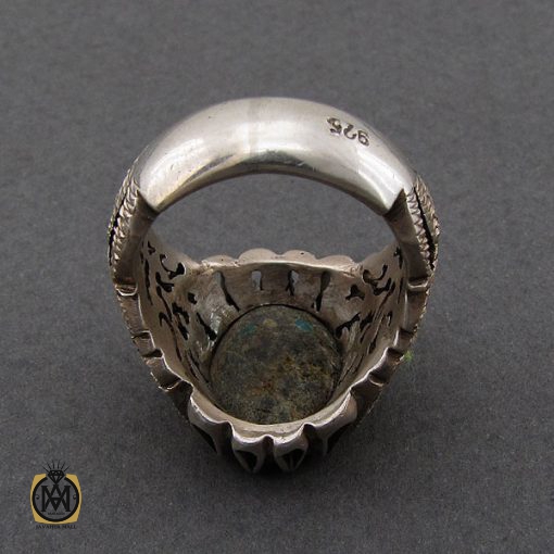 انگشتر فیروزه نیشابوری مردانه درشت دست ساز - کد 8967 - تصویر 3