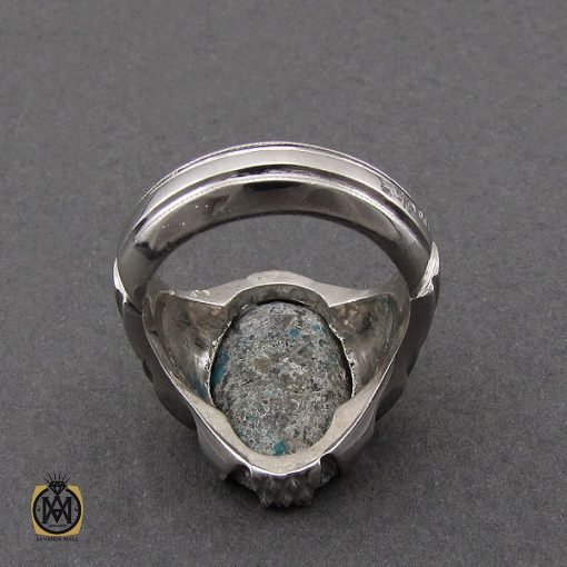 3 انگشتر فیروزه نیشابوری مردانه خوش طبع هنر دست استاد شرفیان - کد 8969 - تصویر 3