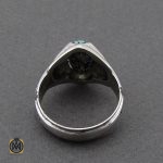 3 انگشتر فیروزه نیشابوری مردانه هنر دست استاد باصری- کد 8970 - تصویر 3