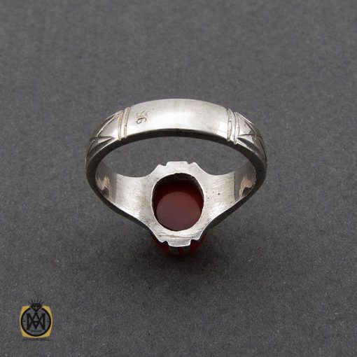 انگشتر عقیق یمن خوش رنگ مردانه دست ساز - کد 8978 - تصویر 3