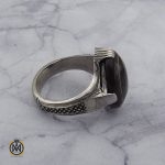 انگشتر عقیق باباقوری یمن مردانه دست ساز – کد 8820 - تصویر 3