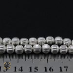 3 تسبیح نقره 101 دانه گرد شیار دار و ساده - کد 4130 - تصویر 3