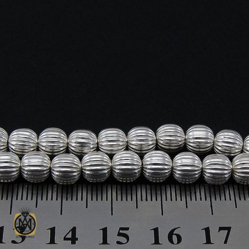 3 تسبیح نقره 101 دانه گرد شیار دار و ساده - کد 4130 - تصویر 3