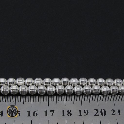 تسبیح نقره 101 دانه گرد شیار دار - کد 4134 - تصویر 3