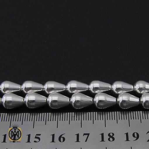 تسبیح نقره 33 دانه مخروطی - کد 4137 - تصویر 3