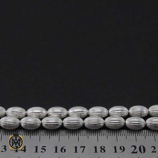 تسبیح نقره 33 دانه هلی شیاردار - کد 4140 - تصویر 3