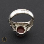 انگشتر عقیق یمن مردانه رکاب دست ساز طرح علی - کد 8986 - تصویر 3