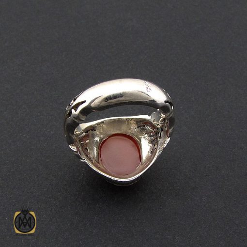 انگشتر عقیق یمن مردانه رکاب دست ساز شبکه ای - کد 8989 - تصویر 3