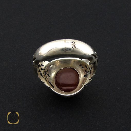 انگشتر عقیق یمن مردانه رکاب دست ساز - کد 8991 - تصویر 3