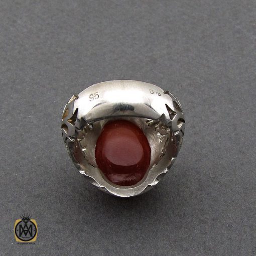 انگشتر عقیق یمن مردانه رکاب دست ساز - کد 8996 - تصویر 3