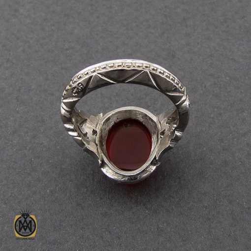 انگشتر عقیق یمن مردانه رکاب دست ساز - کد 10017 - تصویر 3