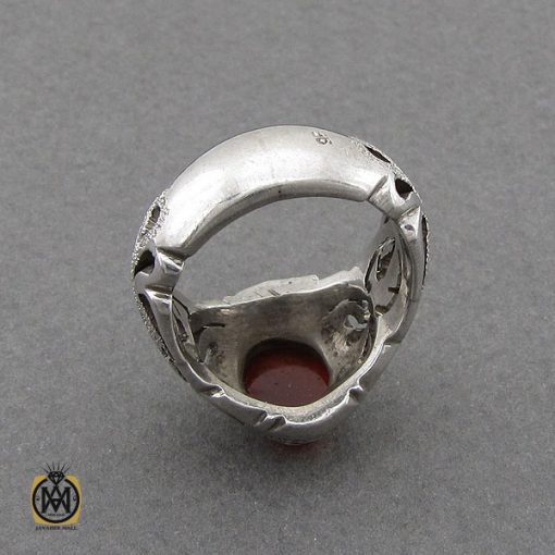 3 انگشتر عقیق یمن مردانه رکاب دست ساز - کد 10018 - تصویر 3