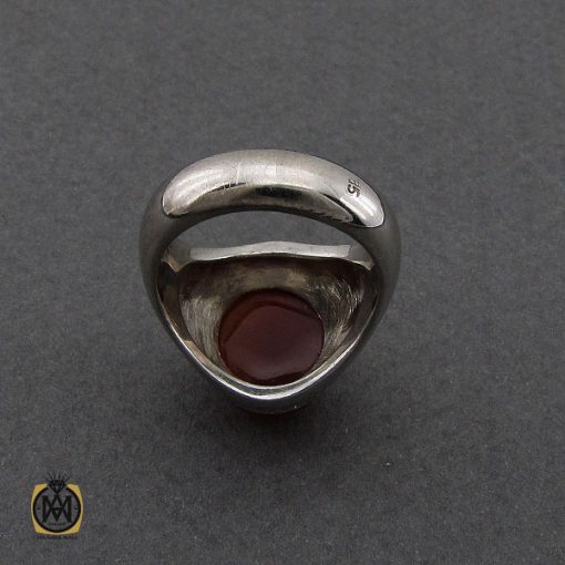 انگشتر عقیق یمن مردانه رکاب دست ساز - کد 10024 - تصویر 2