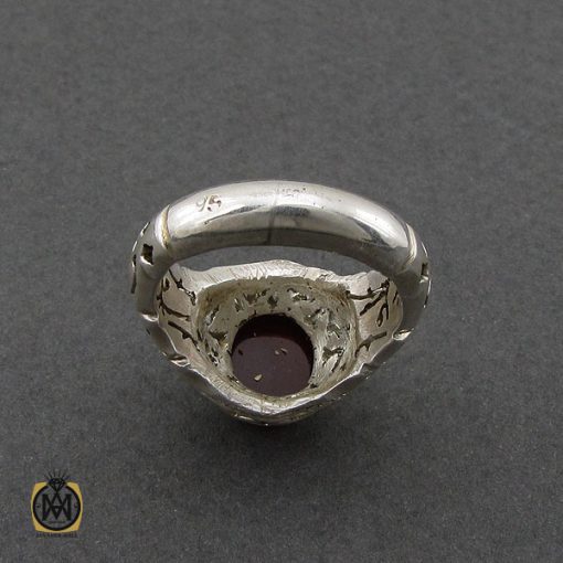 انگشتر عقیق یمن مردانه رکاب دست ساز - کد 10025 - تصویر 3