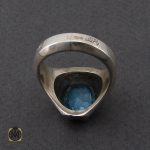 انگشتر توپاز آبی خوش رنگ مردانه - کد 10034 - تصویر 3