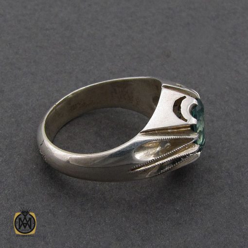 انگشتر توپاز سبز مردانه هنر دست استاد باقرزاده - کد 10042 - تصویر 3