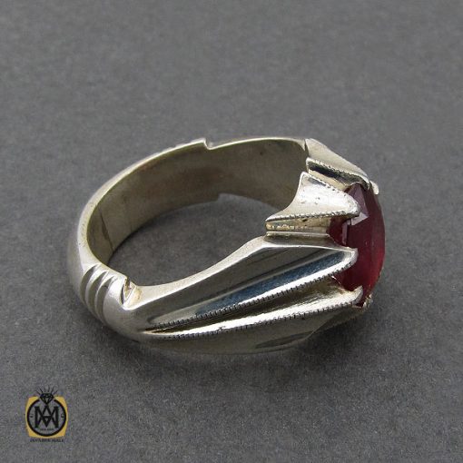 3 انگشتر یاقوت سرخ خوش رنگ مردانه هنر دست استاد باقرزاده - کد 10047 - تصویر 3