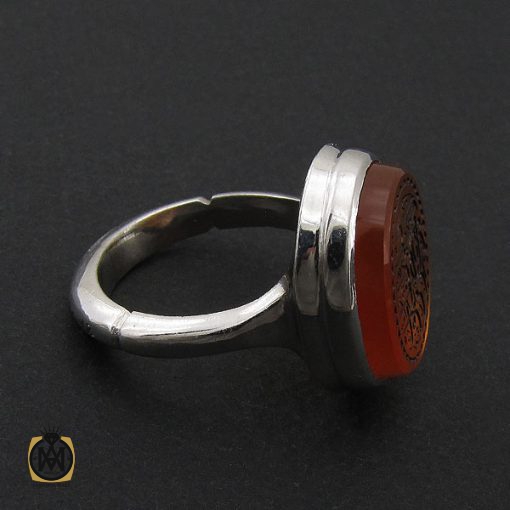 انگشتر عقیق یمن مردانه با حکاکی الابذکرالله تطمئن القلوب - کد 10053 - تصویر 3