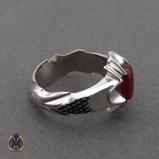 انگشتر عقیق یمن مردانه هنر دست استاد قاسمی - کد 10058 - تصویر 3