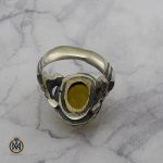 3 انگشتر عقیق زرد با حکاکی شرف الشمس مردانه – کد 8829 - تصویر 3