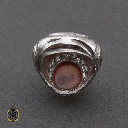 انگشتر عقیق یمن شبکه ای مردانه - کد 10063 - تصویر 3