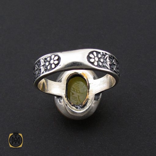 انگشتر عقیق زرد با حکاکی شرف الشمس مردانه – کد 8830 - تصویر 3
