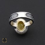 3 انگشتر عقیق زرد با حکاکی شرف الشمس مردانه – کد 8833 - تصویر 3