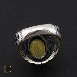 3 انگشتر عقیق زرد با حکاکی شرف الشمس مردانه – کد 8834 - تصویر 3