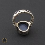 3 انگشتر عقیق یمن کبود مردانه - کد 8851 - تصویر 2