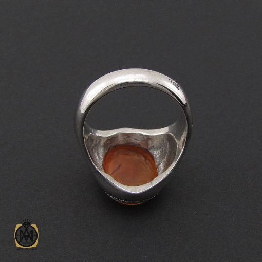 انگشتر عقیق یمن با حکاکی سلام قولا من رب رحيم مردانه  - کد 8857 - تصویر 2