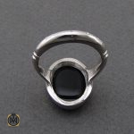 3 انگشتر عقیق جزع یمن با حکاکی حسبی الله مردانه دست ساز - کد 8858 - تصویر 3