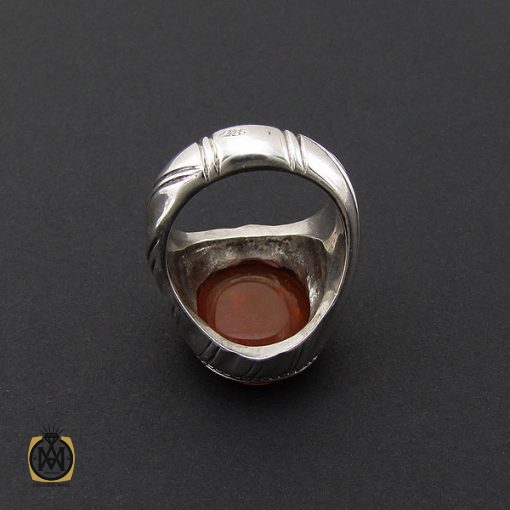 انگشتر عقیق یمن با حکاکی ان الحسین مصباح الهدی و سفینه النجاه مردانه دست ساز - کد 8864 - تصویر 3
