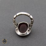 انگشتر عقیق با حکاکی علی و فاطمه مردانه - کد 8868 - تصویر 3