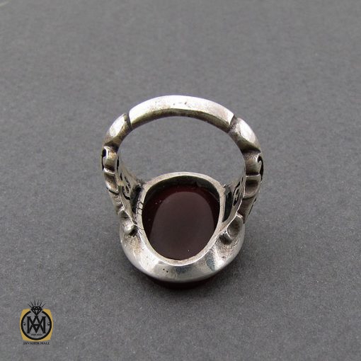 انگشتر عقیق با حکاکی علی و فاطمه مردانه - کد 8868 - تصویر 3