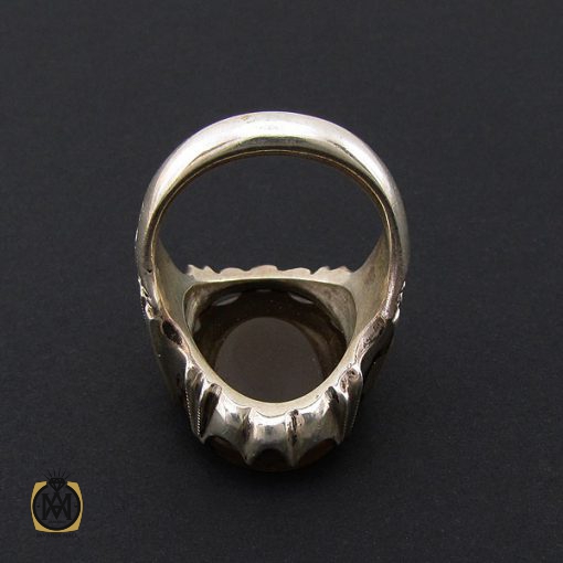 انگشتر عقیق با حکاکی ذکر صلوات مردانه هنر دست استاد شرفیان - کد 8869 - تصویر 3