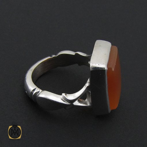 انگشتر عقیق یمن با حکاکی شرف الشمس مردانه دست ساز - کد 8875 - تصویر 3