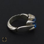 3 انگشتر توپاز آبی خوش رنگ مردانه هنر دست استاد شرفیان - کد 8879 - تصویر 3