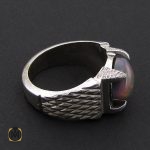 3 انگشتر اپال خوش رنگ مردانه هنر دست استاد شرفیان - کد 8890 - تصویر 3