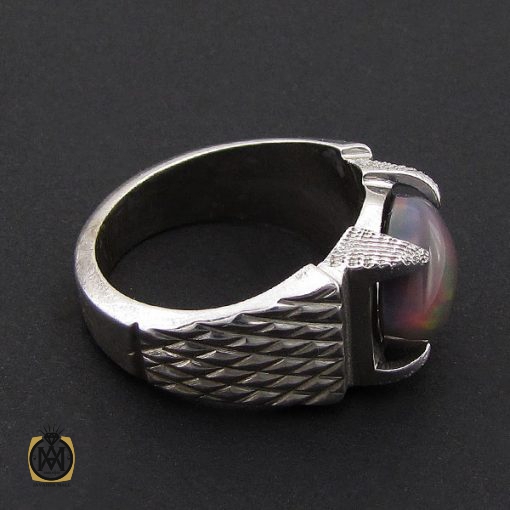 انگشتر اپال خوش رنگ مردانه هنر دست استاد شرفیان - کد 8890 - تصویر 3