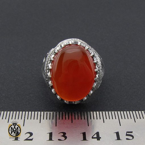 انگشتر عقیق یمن خوش رنگ مردانه - کد 8901 - تصویر 4