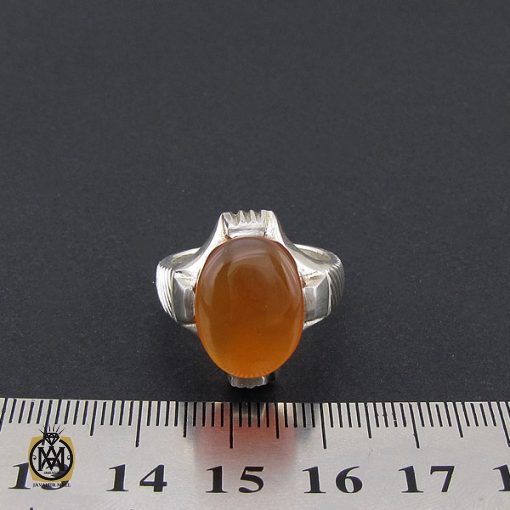 انگشتر عقیق یمن با حکاکی شرف الشمس مردانه - کد 8903 - تصویر 4