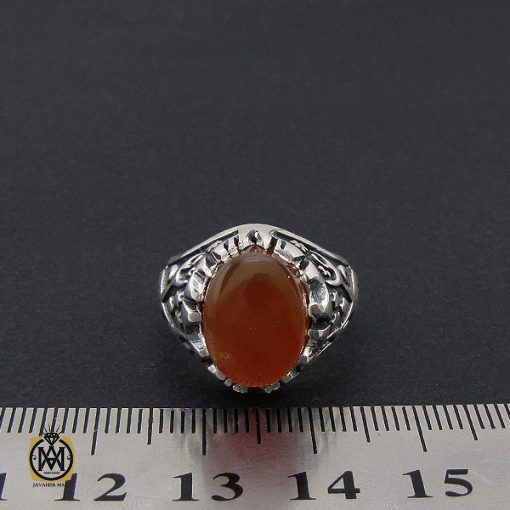 انگشتر عقیق یمن با حکاکی شرف الشمس مردانه - کد 8904 - تصویر 4