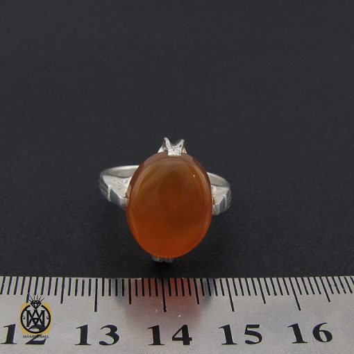 4 انگشتر عقیق یمن با حکاکی شرف الشمس مردانه - کد 8908 - تصویر 4