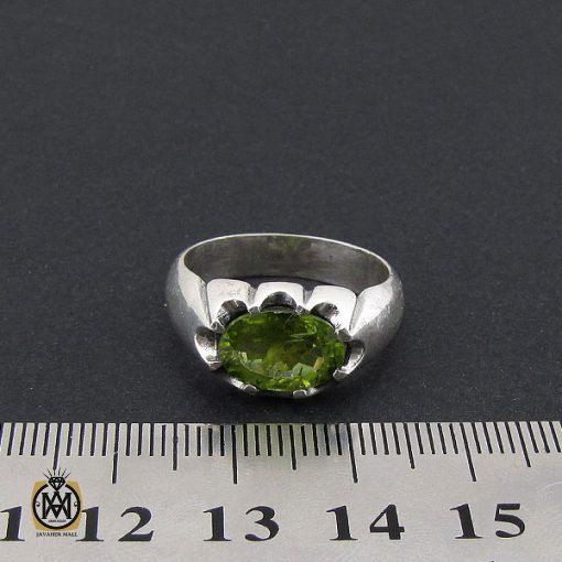 انگشتر زبرجد خوش رنگ مردانه - کد 8914 - تصویر 4