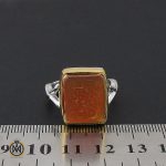 انگشتر عقیق یمن با حکاکی یا امیرالمومنین حیدر مدد دست ساز مردانه - کد 8916 - تصویر 4