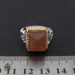 انگشتر عقیق یمن تراش دست ساز مردانه - کد 8917 - تصویر 4