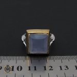 انگشتر عقیق کبود یمن تراش دست ساز مردانه - کد 8920 - تصویر 4