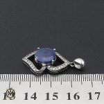 4 مدال یاقوت کبود طرح ارمغان زنانه - کد 3158 - تصویر 4