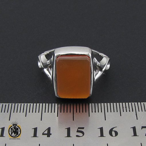 انگشتر عقیق یمن با حکاکی شرف الشمس دست ساز مردانه - کد 8926 - تصویر 4