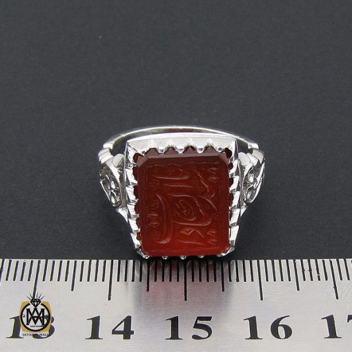 انگشتر عقیق یمن با حکاکی یا سیدالسادات دست ساز مردانه - کد 8931 - تصویر 4